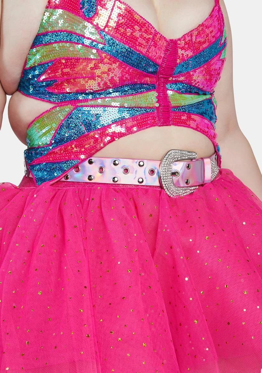 X_CIEL You Had Me At Techno Holographic Belt