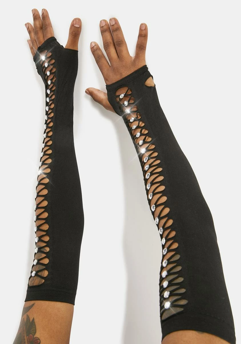 X_PTLHZ Sass You Later Rhinestone Gloves - Image 4