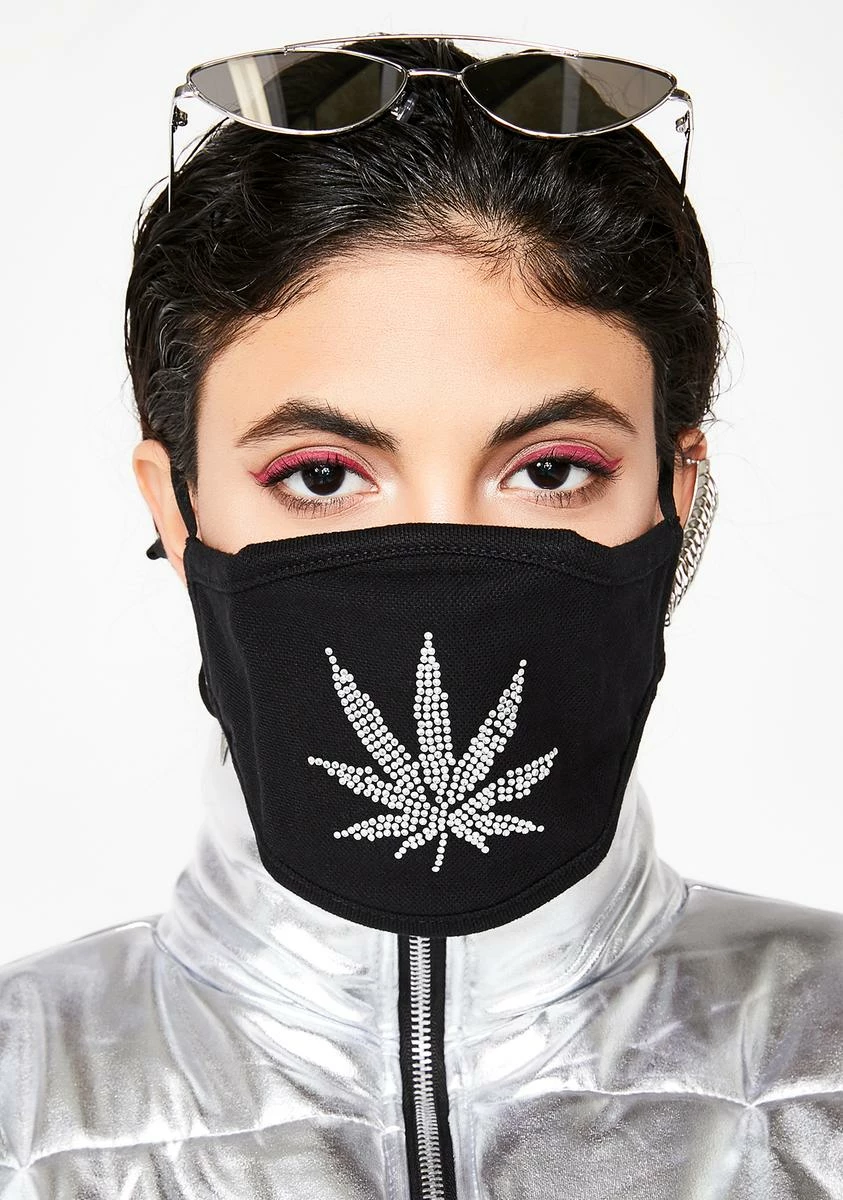 X_Ana Accessories Ganja Goddess Rhinestone Mask - Image 3