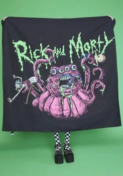 Dolls Kill X Rick And Morty Raising Gazorpazorp Black Light Tapestry