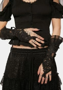 DARK IN LOVE Gothic Gorgeous Embroidered Gloves