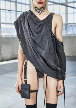 DARKER WAVS Bassline Worn Wash Circle Scarf Shawl