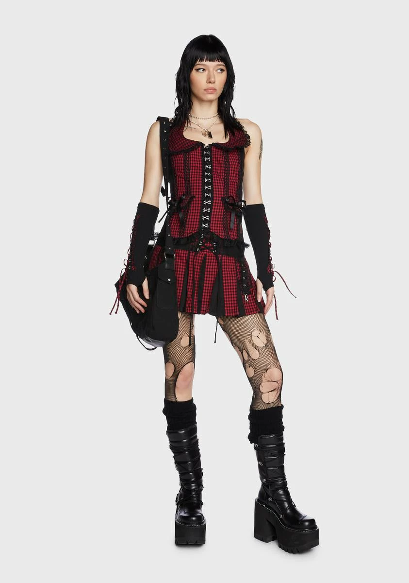 TRIPP NYC Red And Black Bo Peep Arm Warmers - Image 5