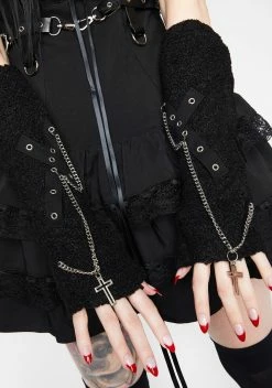 DARK IN LOVE Warm Wooly Fingerless Gloves