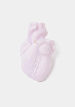 THE BLACKENED TEETH Lilac Anatomical Heart Candle