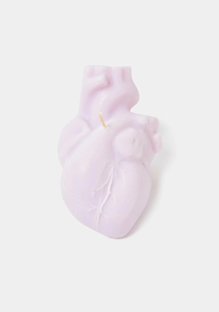 THE BLACKENED TEETH Lilac Anatomical Heart Candle