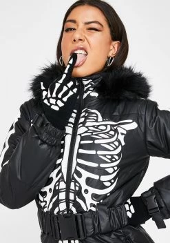 Too Fast Up Yours Skeleton Hand Gloves