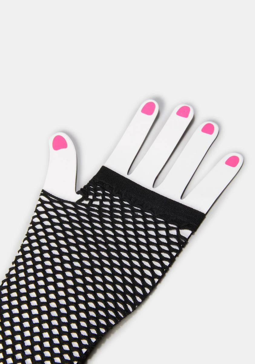Widow Safe In My Skin Fishnet Gloves - Image 2