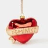 X_Cody Foster Feminist Glitter Heart Ornament