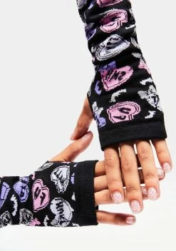 Too Fast Crap Heart Fingerless Gloves