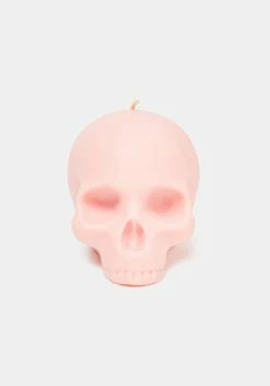 THE BLACKENED TEETH Pink Half Jaw Skull Candle