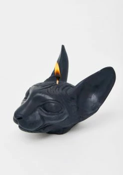 THE BLACKENED TEETH Black Sphynx Cat Soy Candle