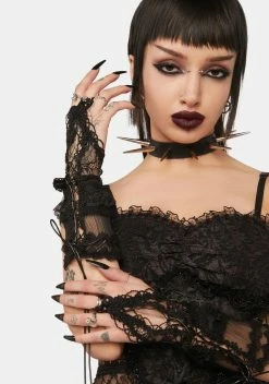 DARK IN LOVE Gothic Sexy Lace Up Gloves
