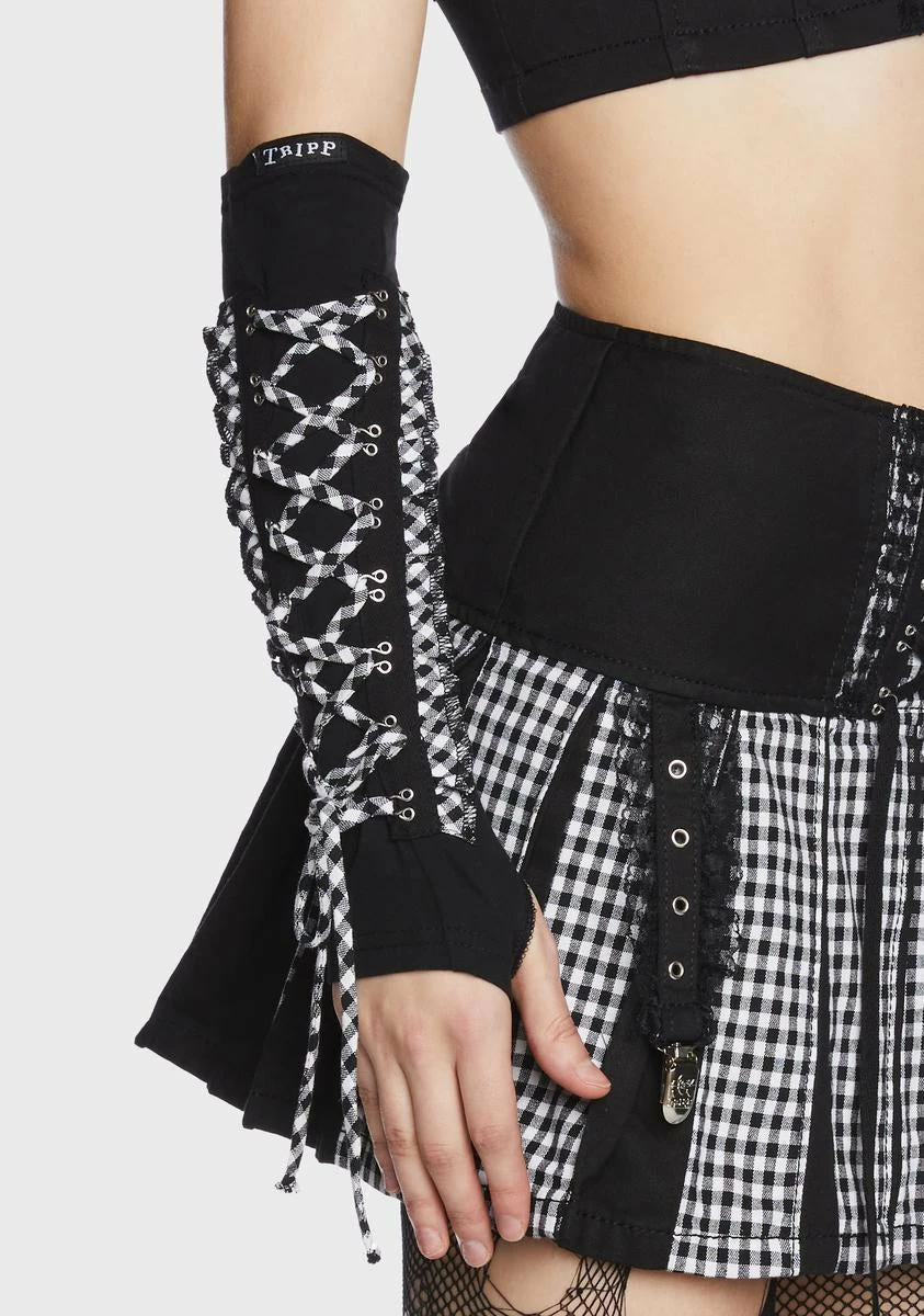 TRIPP NYC Black And White Bo Peep Arm Warmers