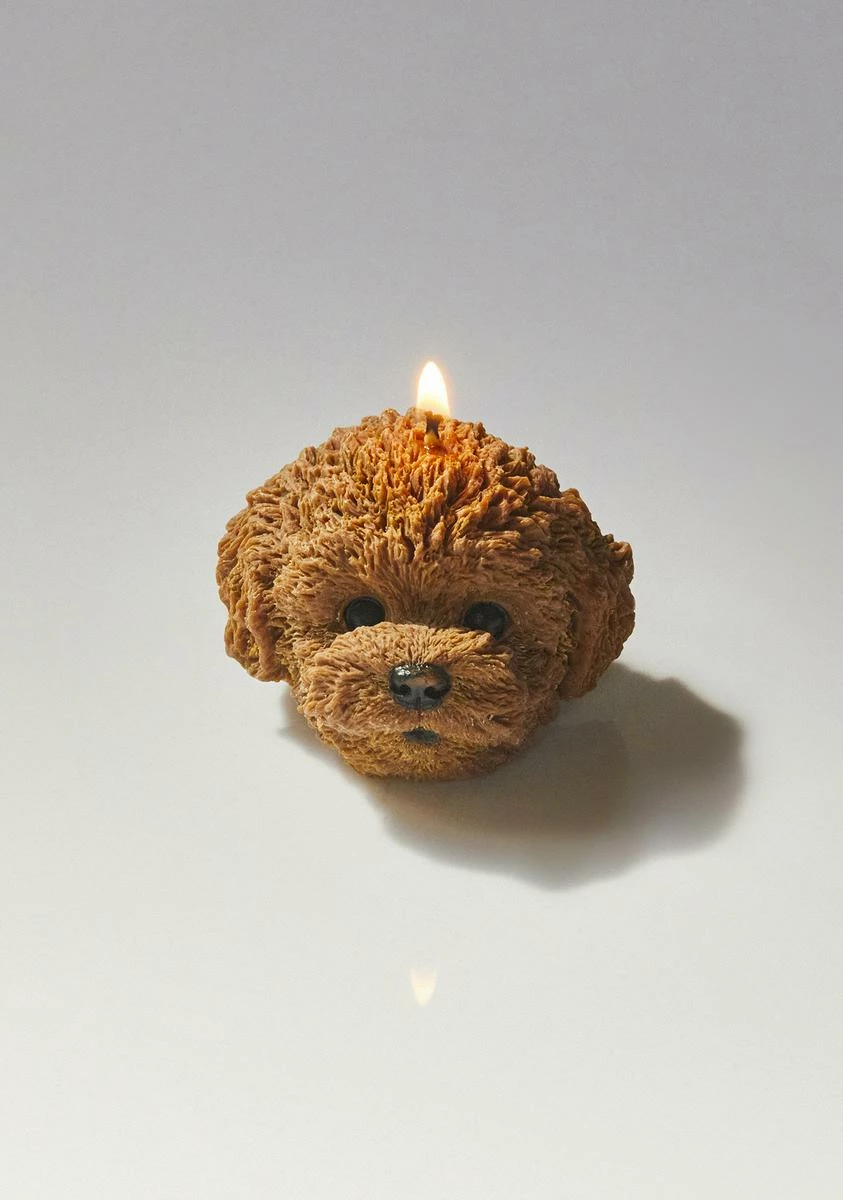 DECOR ATE ME STUDIOS Honey Brown Wauwau Poodle Candle