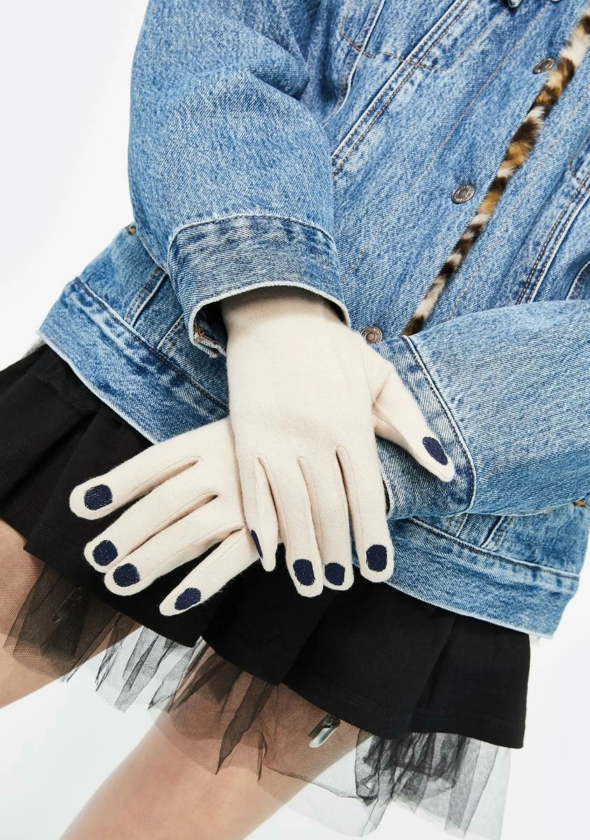 X_Ana Accessories Iced Nails Before Males Knit Gloves