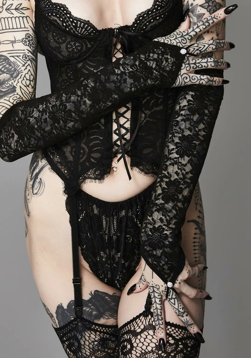 X_Ana Accessories Corrupted Love Lace Gloves