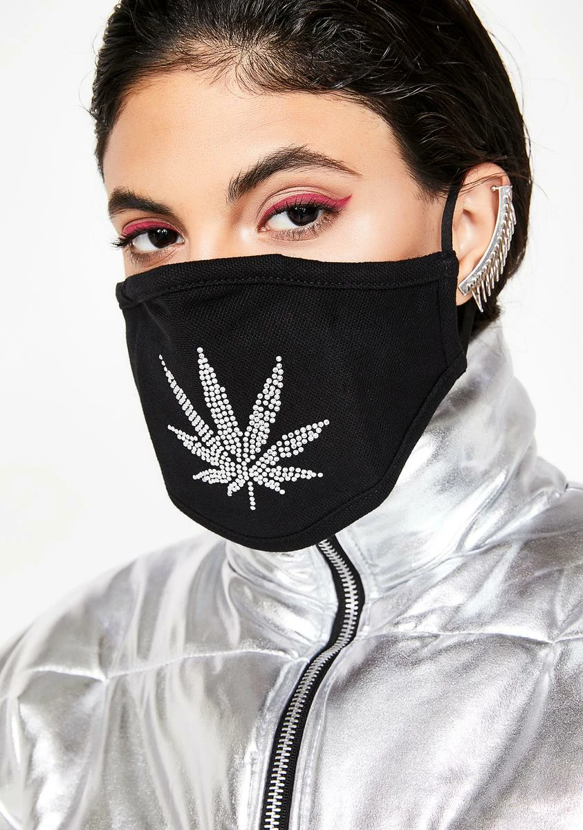 X_Ana Accessories Ganja Goddess Rhinestone Mask