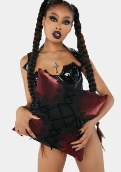 DEVIL FASHION Twisted Gothic Cross-Shaped Pillow