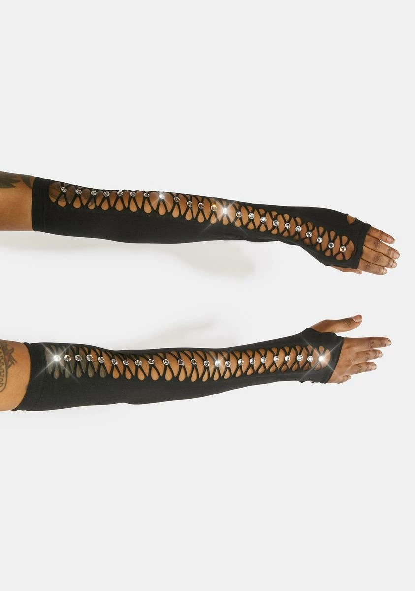 X_PTLHZ Sass You Later Rhinestone Gloves - Image 3