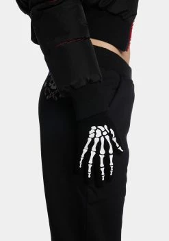 Too Fast Skeleton Knit Gloves