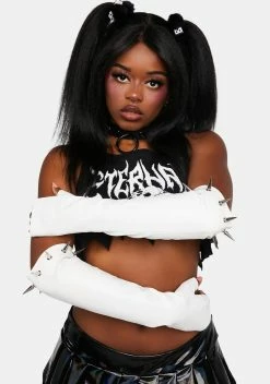 X_PTLHZ Pure Danger Ahead Spiked Gloves