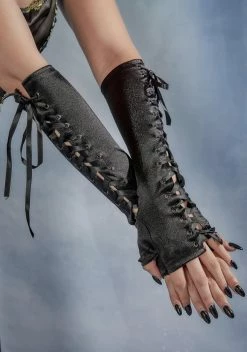 X_PTLHZ Midnight Mega Babe Lace-Up Gloves