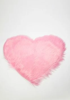 X_CIEL Heart Faux Fur Rug