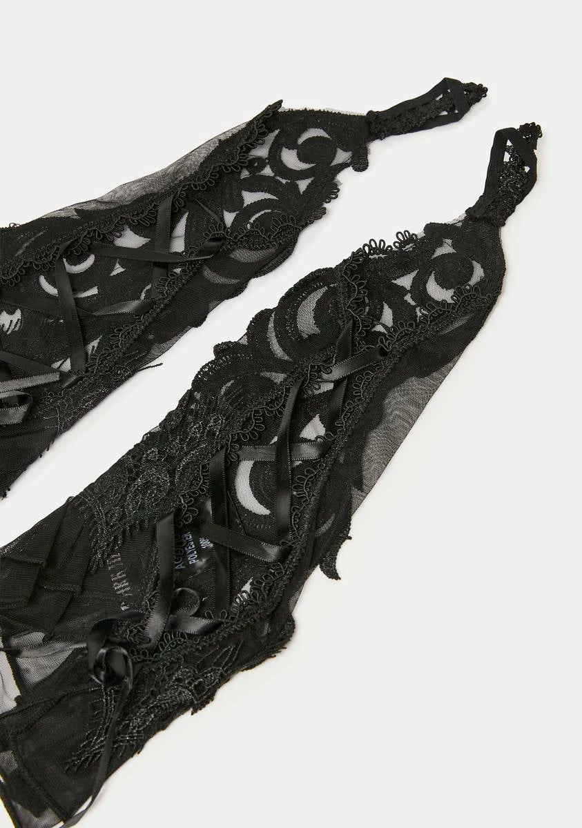 DARK IN LOVE Gothic Gorgeous Embroidered Gloves - Image 2