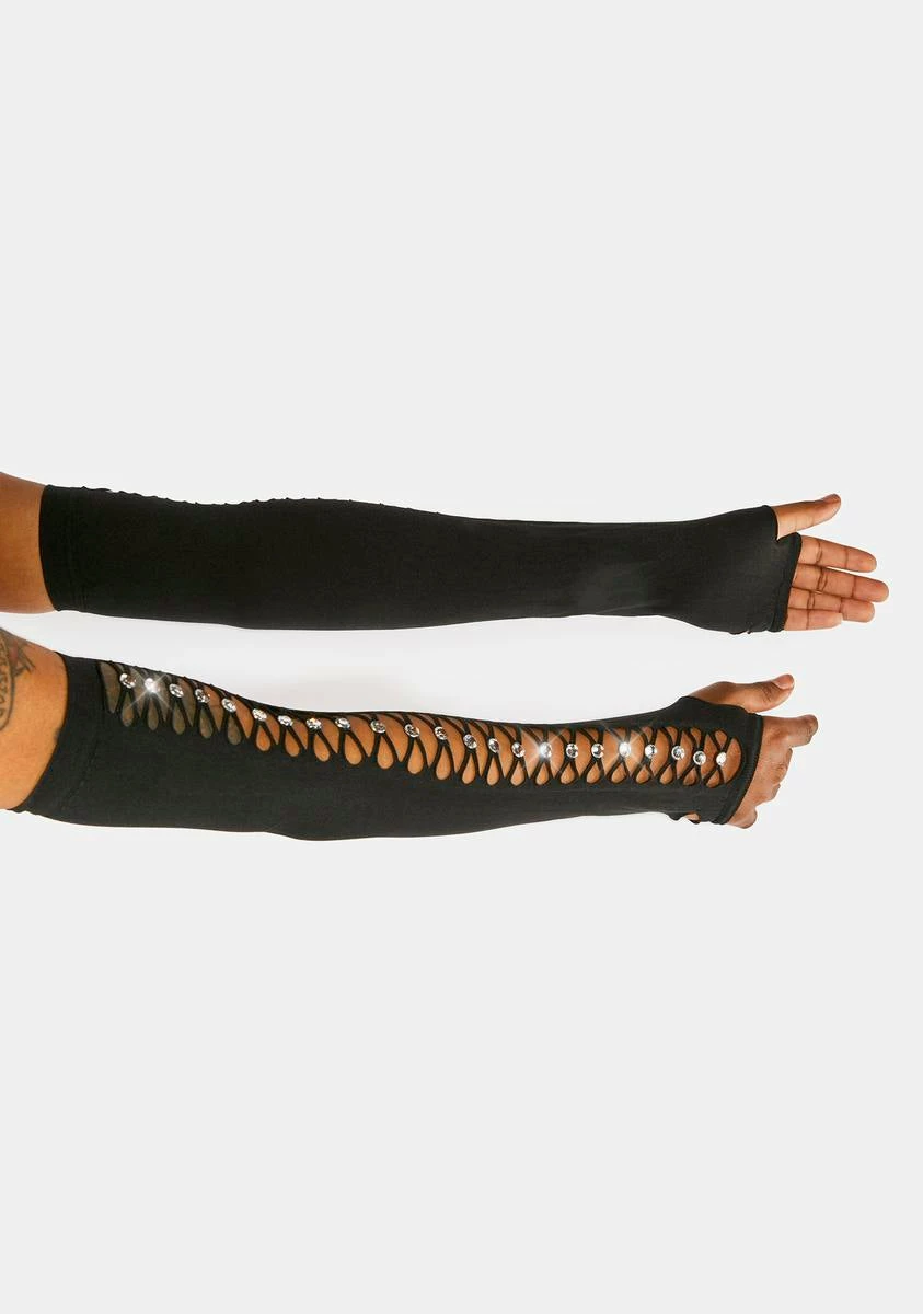 X_PTLHZ Sass You Later Rhinestone Gloves - Image 5