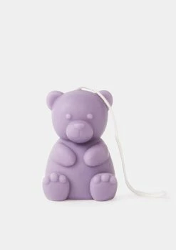 X_PTLHZ Lilac Cuddle Me Teddy Bear Candle