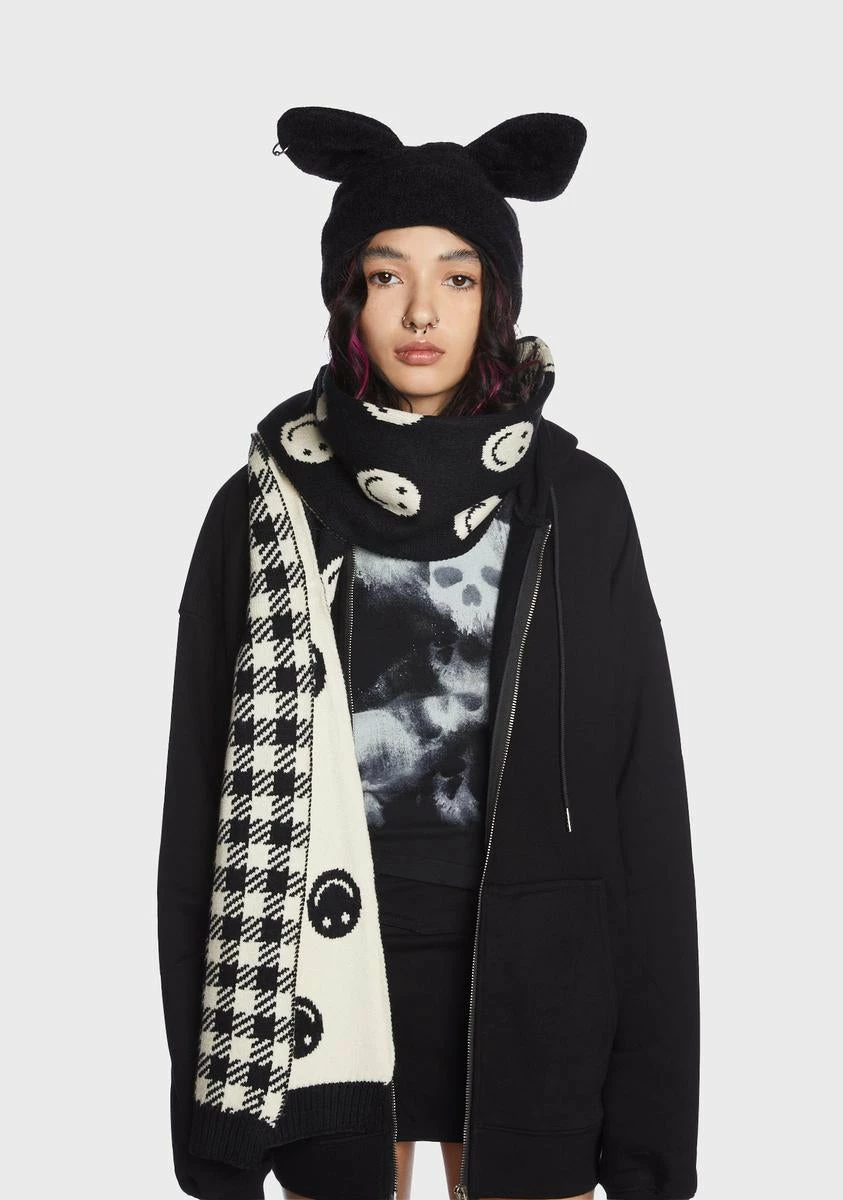 X_Fame Accessories Not So Happy Knit Scarf