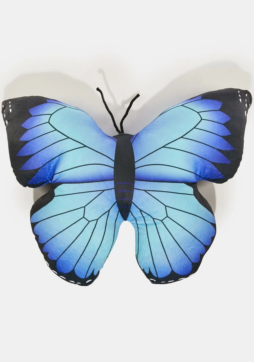 X_PTLHZ Aqua Shoot The Breeze Butterfly Pillow