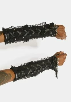 TRIPP NYC Black Lace Arm Warmers