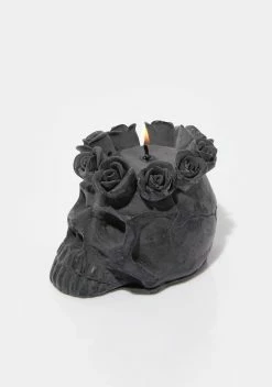 DECOR ATE ME STUDIOS Black Azucar Skull Candle