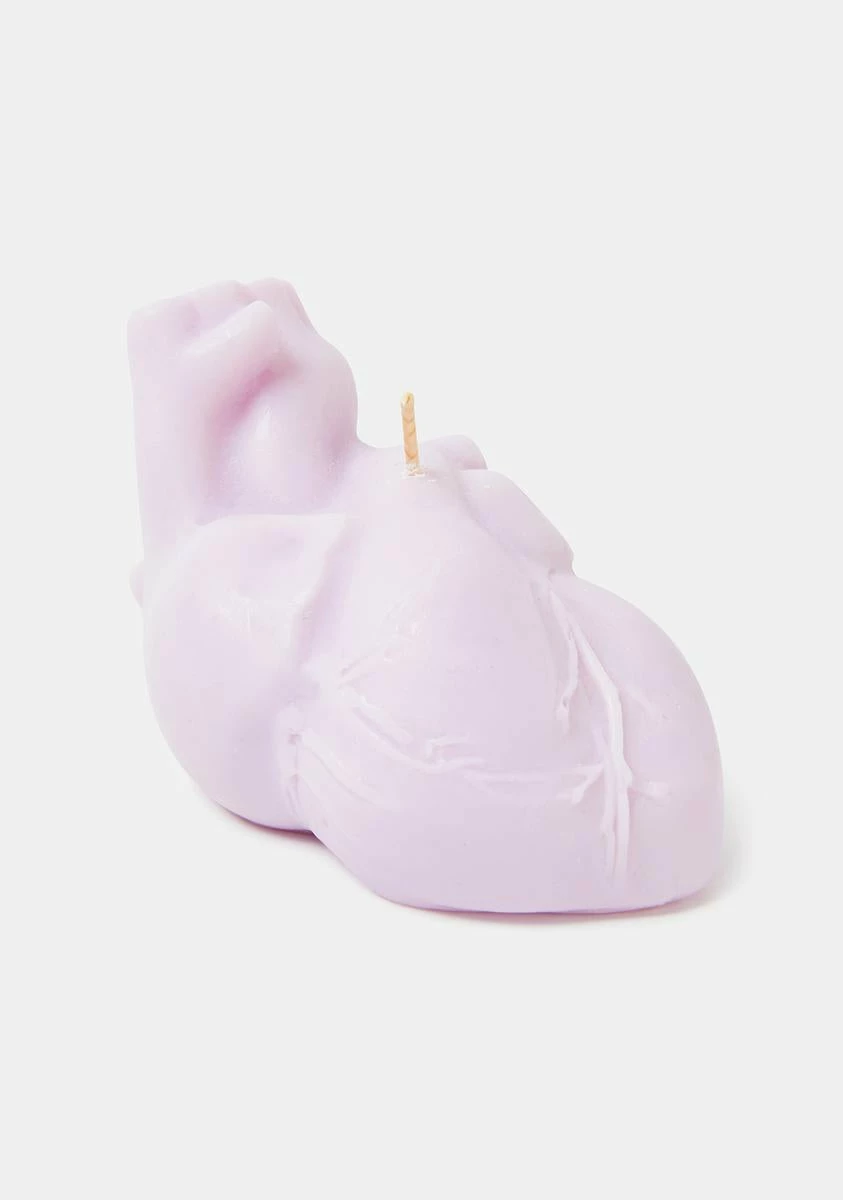 THE BLACKENED TEETH Lilac Anatomical Heart Candle - Image 2