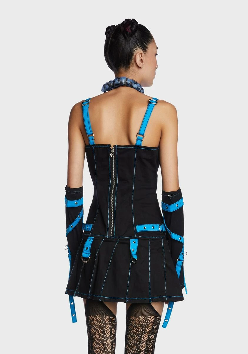 TRIPP NYC Black/Blue Multi Eyelet Arm Warmers - Image 4