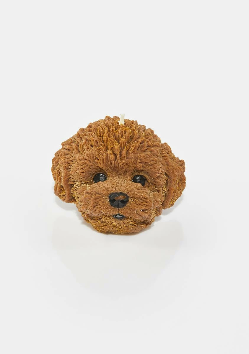 DECOR ATE ME STUDIOS Honey Brown Wauwau Poodle Candle - Image 3