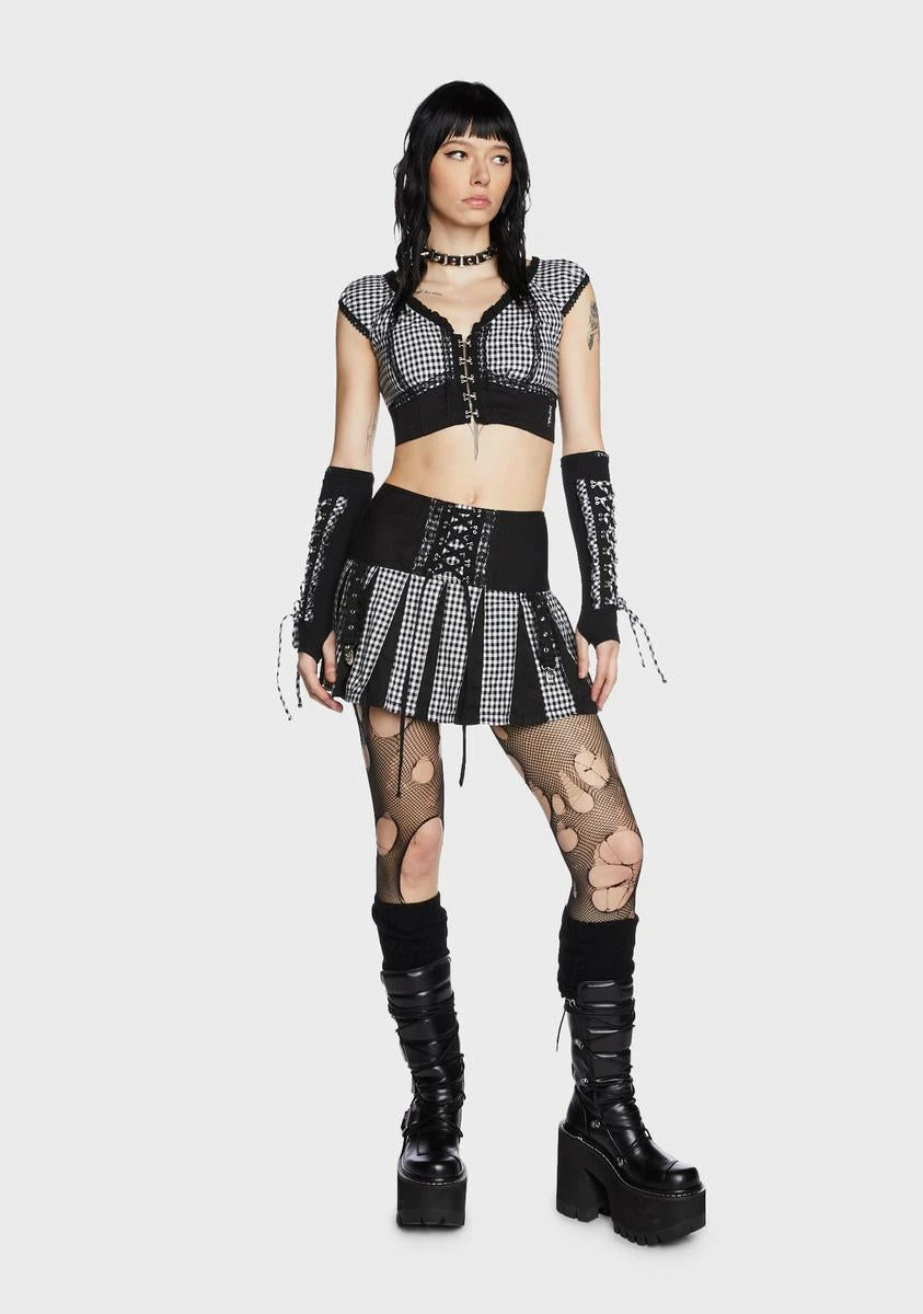 TRIPP NYC Black And White Bo Peep Arm Warmers - Image 5