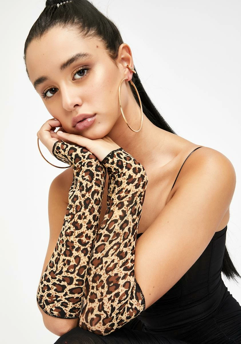 X_Western Fashion Press Paws Fingerless Gloves