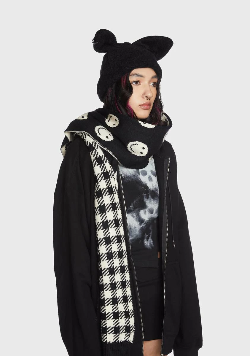 X_Fame Accessories Not So Happy Knit Scarf - Image 2