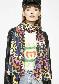 X_Fame Accessories Fierce Habits Leopard Scarf