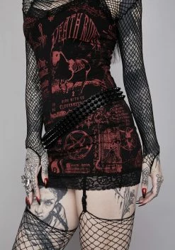 Funk Plus 3-Row Black On Black Spiked Belt