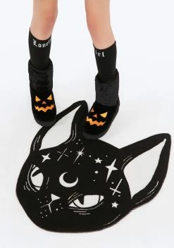 Too Fast Cat & Moons Rug