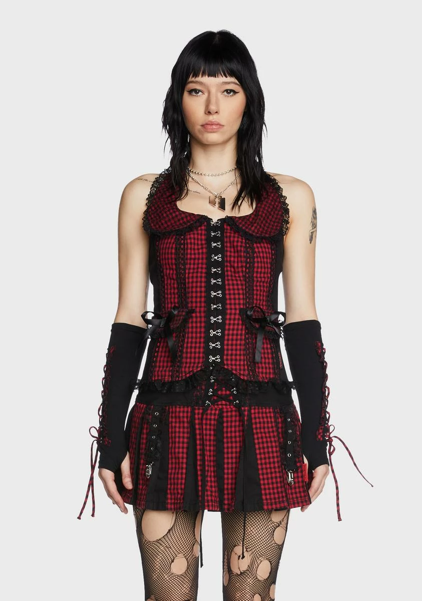 TRIPP NYC Red And Black Bo Peep Arm Warmers - Image 3