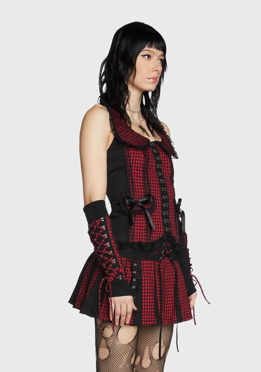 TRIPP NYC Red And Black Bo Peep Arm Warmers - Image 2