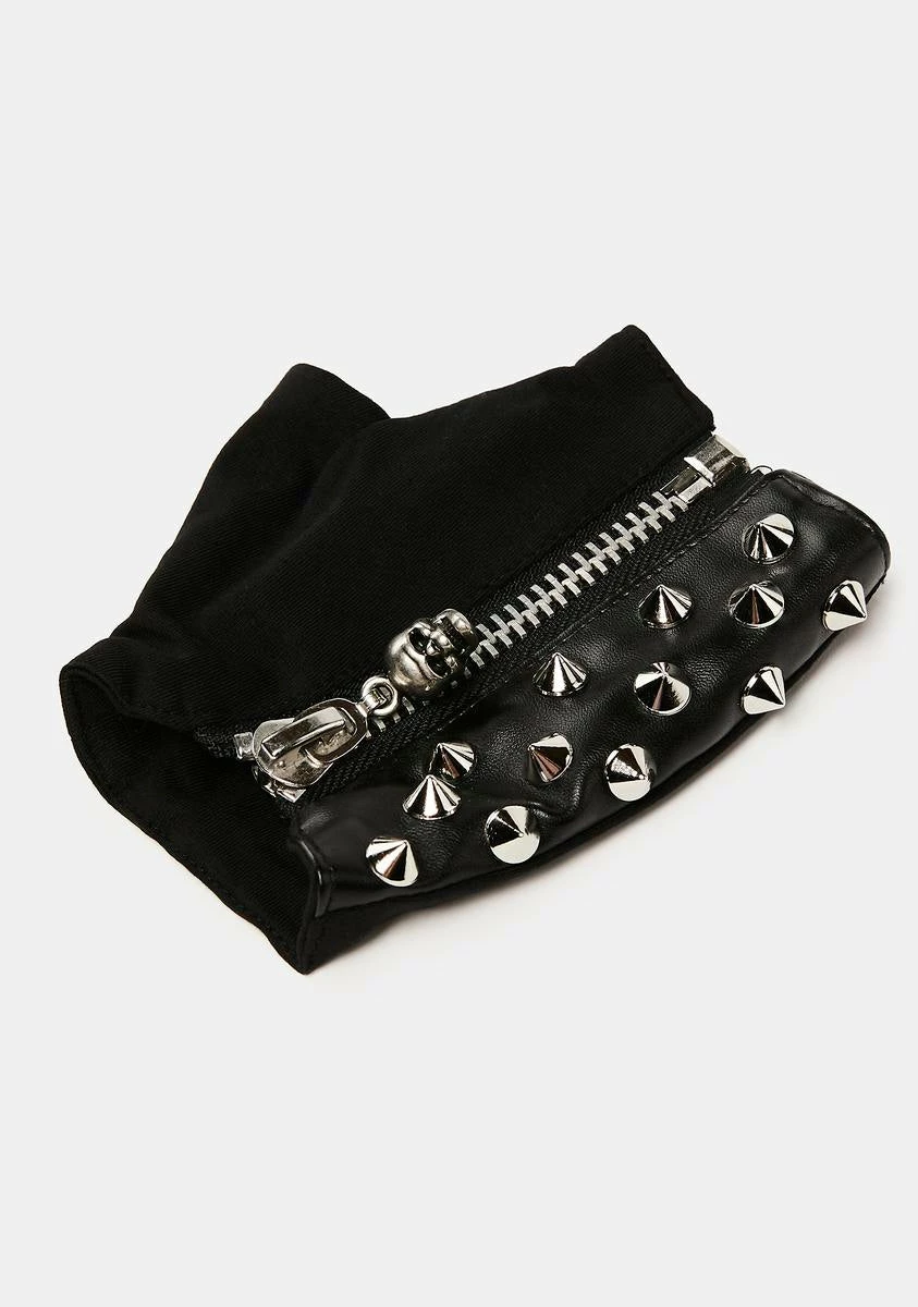 DEVIL FASHION Punk Studded Zipper Gloves - Image 3