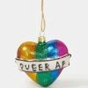 X_Cody Foster Queer AF Glitter Heart Ornament