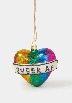 X_Cody Foster Queer AF Glitter Heart Ornament