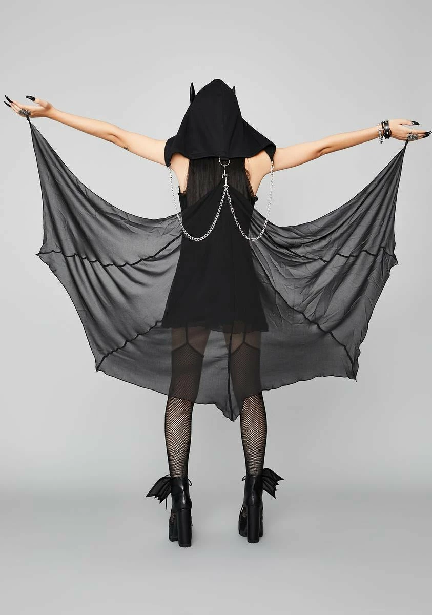 Widow Bite Night Hooded Bat Cape